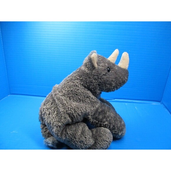 Aurora FLOPSIES Gray Rhino Bean Filled Stuffed Animal Plush Toy 10" - Picture 4 of 7